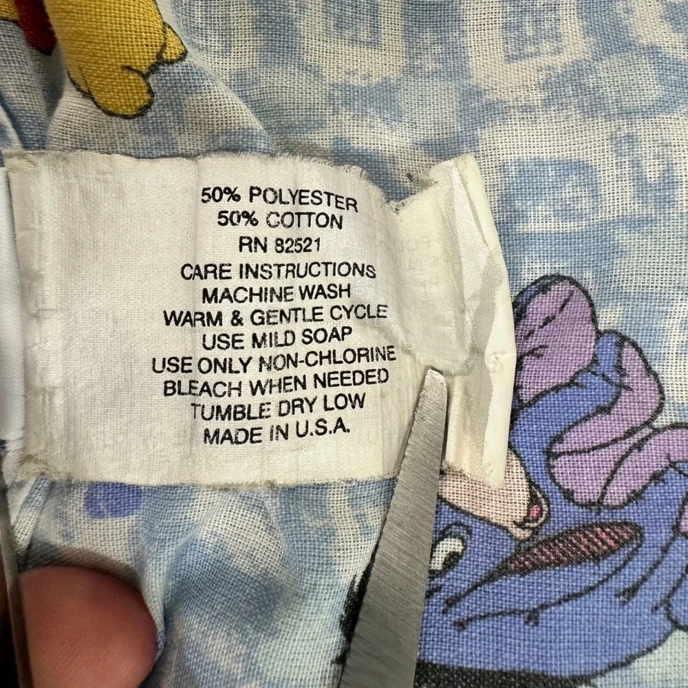 Disney Pooh Baby Crib Comforter Vintage Blue Cotton Winnie Tigger Eeyore 90s